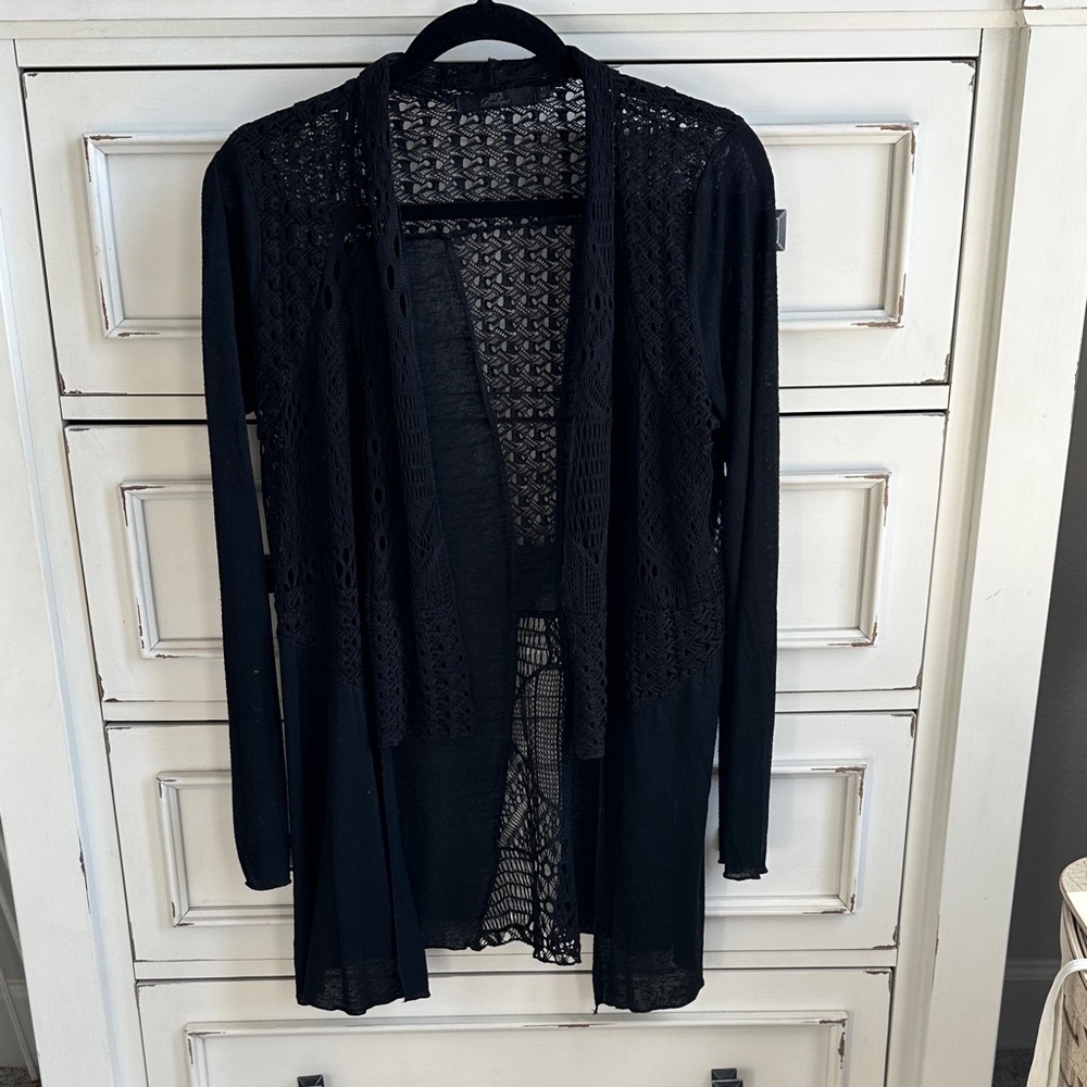 BKE Black Open-Front Cardigan